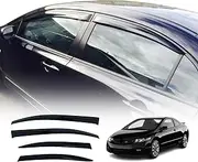 OAD4X4 Weathershields Compatible with Honda Civic Sedan 8th gen 2006-2011, Weather Shields Window Visors Wind Deflectors Sun Rain Guard 4PCS Set