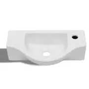 Vidaxl Ceramic Bathroom Sink Basin With Faucet Hole White ceramic Bathroom Sinks