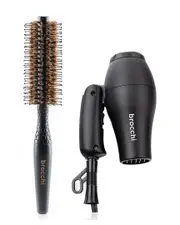 Brocchi Mini Travel Hair Dryer & Styling Brush Set