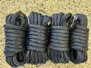 Pack of 4 Navy 3/8 Inch 15 FT Double Braid Nylon Boat Dock Line Mooring Rope
