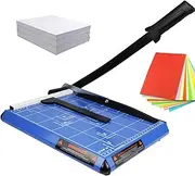 A4 Paper Cutter, Guillotine Paper Cutter with Automatic Security Safeguard and Side Ruler, Cutting Performance Up to 16 Sheets, Craft Paper Trimmer for Label Photo Coupon