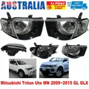 For Mitsubishi Triton MN Series 2009-2015 GL GLX Black Headlights Pair of LH+RH