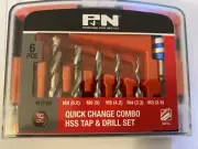 P&N 6-PIECE QUICK CHANGE COMBI HSS TAP & DRILL SET 1/4" Hex Shank