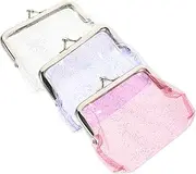 [TOGEVAL] Purse for Women PVC Coin Wallet 3pcs Glitter Coin Purse Small Bag for Women Fashion Practical