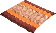 Yoga, Meditation, Kundalini and Pilates Flat & Rollable Cushion (Zafu) for on-The-go Support, Floor Pillow, Adustable Prop - 100% Organic Kapok Fiber Filling - 17" x 14.5" x 1.5"