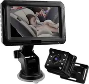 4.3" Baby Car Camera, HD 1080P Wide View Baby Car Mirror, Full Back Seat Car Mirror Display with Auto Night Vision, 12V Cigarette Lighter, Adjustable Angle, Tool-Free Installation