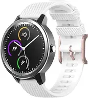 HEYUS 20mm Soft Silicone Band Release Replacement Strap Wristband for Garmin Vivoactive 5/Venu sq/Vivoactive 3/Vivomove HR/Forerunner 245/Forerunner 645 Music Smart Watch-White