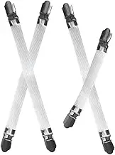 Tofficu 4pcs Elastic Ironing Board Cover Clips Sheet Corner Holders for Ironing Board Liner Bed Sheet Fasteners