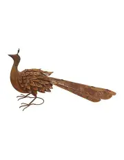[Willow & Silk] Peacock Garden Sculpture in Rust