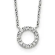 Sterling Silver Cz Circle Necklace