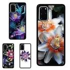 Anti fingerprint For Samsung S21 S22 S23 S24 Ultra FE natural Passiflora flowers