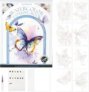 jopiuieo Pocket Watercolor Set | Travel Water Color Paint Set with Palette and Brush - Miniature Painting Kit with 12 Colors, Multifunctional Art Supplies Students for Journal