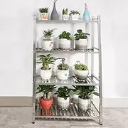 4 Tiers Shelving Racks, Free Standing Outdoor Plant Flower Stand, Tiered Garden Plants Rack for Potting, Pots or Trays, Ladder Flower Pots Holder Plant Decoration Storage Display Shelf(60x36x116cm)