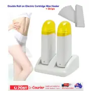 2 in One Cartridge Wax Heater Double Roll on Cartridge Wax Heater +Waxing Strips