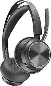 POLY Voyager Focus 2 USB-C Headset and USB-C/A Adapter - Bluetooth, ANC, Acoustic Fence Technology, Up to 25 Hours Talk Time, Black