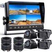 4x 1080P Backup Camera System 9" DVR Monitor Reverse/Side View for RV Truck/Bus