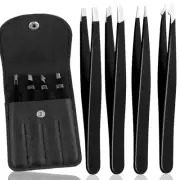 4Pcs Eyebrow Tweezers Set,Tweezers for Women Facial Hair Professional Stainle...