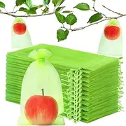YINCORD 100 Pack Fruit Protection Bags, 6'' x 10'' (15cm x 25cm) Reusable Mesh Produce Bags for Garden, Breathable Drawstring Netting Covers for Vegetables, Apples, Peppers