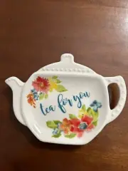 New Pioneer Woman Wildflower Whimsy Tea Bag Holder Spoon Rest,2018,New w/tag
