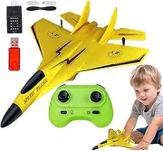 RC Planes for Kids | RC 2.4GHz Model Toy Fighter Plane Toy | Pull Back Foam Aircraft Toy Airplane Model with Light for Beginner & Kids