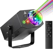 PAIFIEVD Party Lights Disco Ball Light with Pattern Projection,Dj Disco Light Sound Activated LED Light,RGB Colored Strobe Stage Lighting for Indoor Dance Parties Birthday Karaoke Halloween Christmas