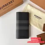 免運 BURBERRY 博柏利 經典格紋 對折長夾 男款 錢包 皮夾 卡夾 黑灰色