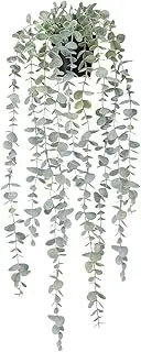 Lenamos Artificial Hanging Plants, Fake Plants with Pot, Artificial Eucalyptus Plant, Artificial Plant Indoors, Faux Drooping Plants, Fake Potted Plants for Office Desk Living Room Balcony