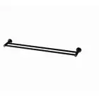 New Double Towel Rail 80cm Rack Matte Black Holder Round Phoenix Radii RA812 MB