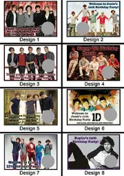 Personalised One Direction Scratch Cards - Set of 8 - Fun Party Game, Lucky Door