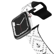 Apple Watch Series 7-9 (45mm) Impact Band Nautical black and white pattern