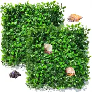 2 PCS Hermit Crab Climbing Toys Faux Grass Mat 10 X 10 Inch Fake Turf Hermit Cra