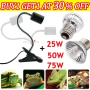 UVA+UVB Heat Emitter Lamp Bulb /Holder For Reptile Pet Promote Growth Brooder #