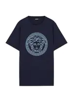 Versace Kids Logo-print Cotton T-shirt (8-14 Years) - Navy - 14YR (14 Years) 14YR (14 years)