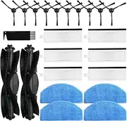 23 Pcs Replacement Parts Compatible with Tikom G8000, G8000 Pro, Honiture G20, G20 Pro, Laresar Evol 3, Evol 3s Robot Vacuum Cleaner Kit, 2 Main Brushes, 10 Side Brushes, 6 Hepa Filters, 4 Mop Pads