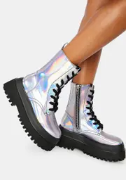 [HOROSCOPEZ] Follow The Signs Holographic Combat Boots