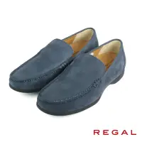 在飛比找momo購物網優惠-【REGAL】經典素面麂皮低跟懶人休閒鞋 藍色(JZ15-B