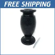 Blacker Granite Memorial Flower Vase with Metal Spike - Durable Gravesite Holder