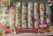 MGA's MINIVERSE MAKE IT MINI MEGA BUFFET Food Kitchen Deluxe Set 60+ Pieces