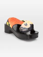 Floral Print Platform Sandals