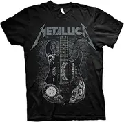 [Metallica] Men's Hammett Ouija Guitar Slim Fit T-Shirt Black
