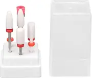 Nail Grinding Head Holder Professional Ceramic Manicure Pedicure Bits Display Box 7 Holes