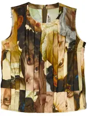 [COMME des GARCONS] Printed Face Sleeveless Top