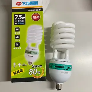 ㄚ青電火球  E27 75W大螺旋燈泡75w 燈泡#大螺旋燈泡#省電#高瓦數#大友#夜市照明燈 #大螺旋燈管