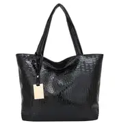 Women Crocodile Pattern Handbag Beach Tote Shoulder Bag Large Capacity Tote Bag