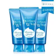 3 X Shiseido SENKA Perfect Whip Beauty Foam Face Wash Cleansing Foam 120g
