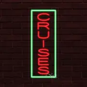 NEW "CRUISES" w/BORDER VERTICAL 30x12 INCH LED FLEX WINDOW INDOOR SIGN 31538