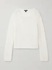 [James Perse] James Perse - Cotton And Linen-blend Sweater - White - 1 1 White