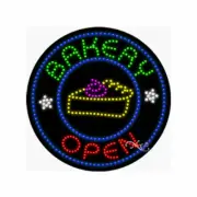 NEW “BAKERY OPEN" BORDER 26x26x1 SOLID/ANIMATED LED SIGN w/CUSTOM OPTIONS 21803