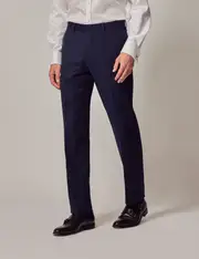 Hawes & Curtis Dark Blue Twill Wool Slim Fit Suit Trousers Size: 42" (EU 58)