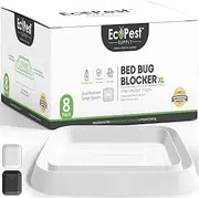 Bed Bug Interceptors - 8 Pack | Bed Bug Blocker (XL) Interceptor Traps (White) | Extra Large Insect Trap for Bed Legs | No Chemicals or Pesticides | Monitor, Detector, and Trap for Bed Bugs